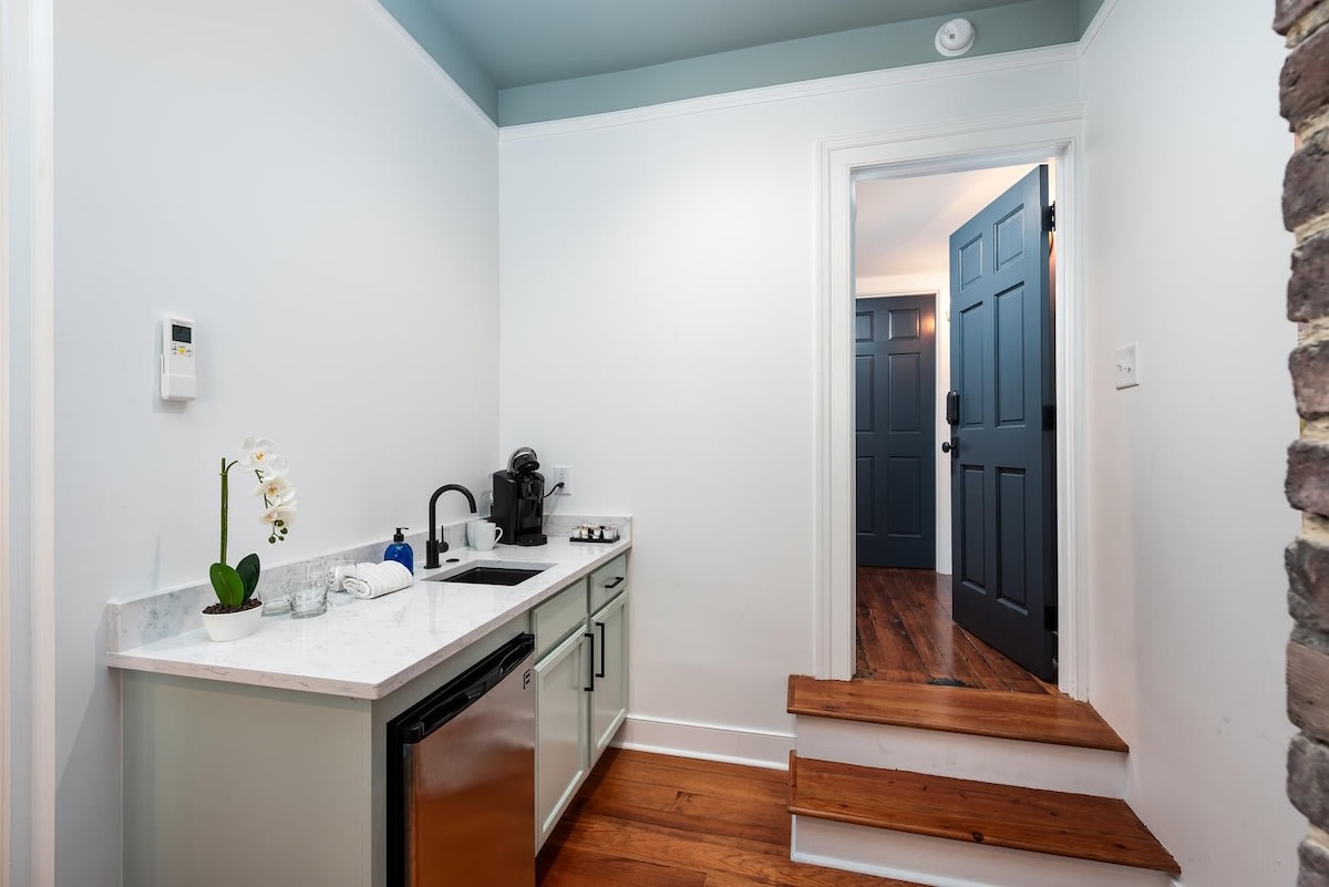 Kitchenette with mini fridge and sink