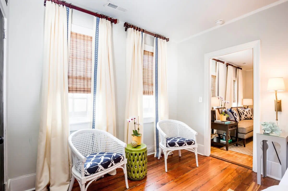 Master king bedroom with TV and sitting area!