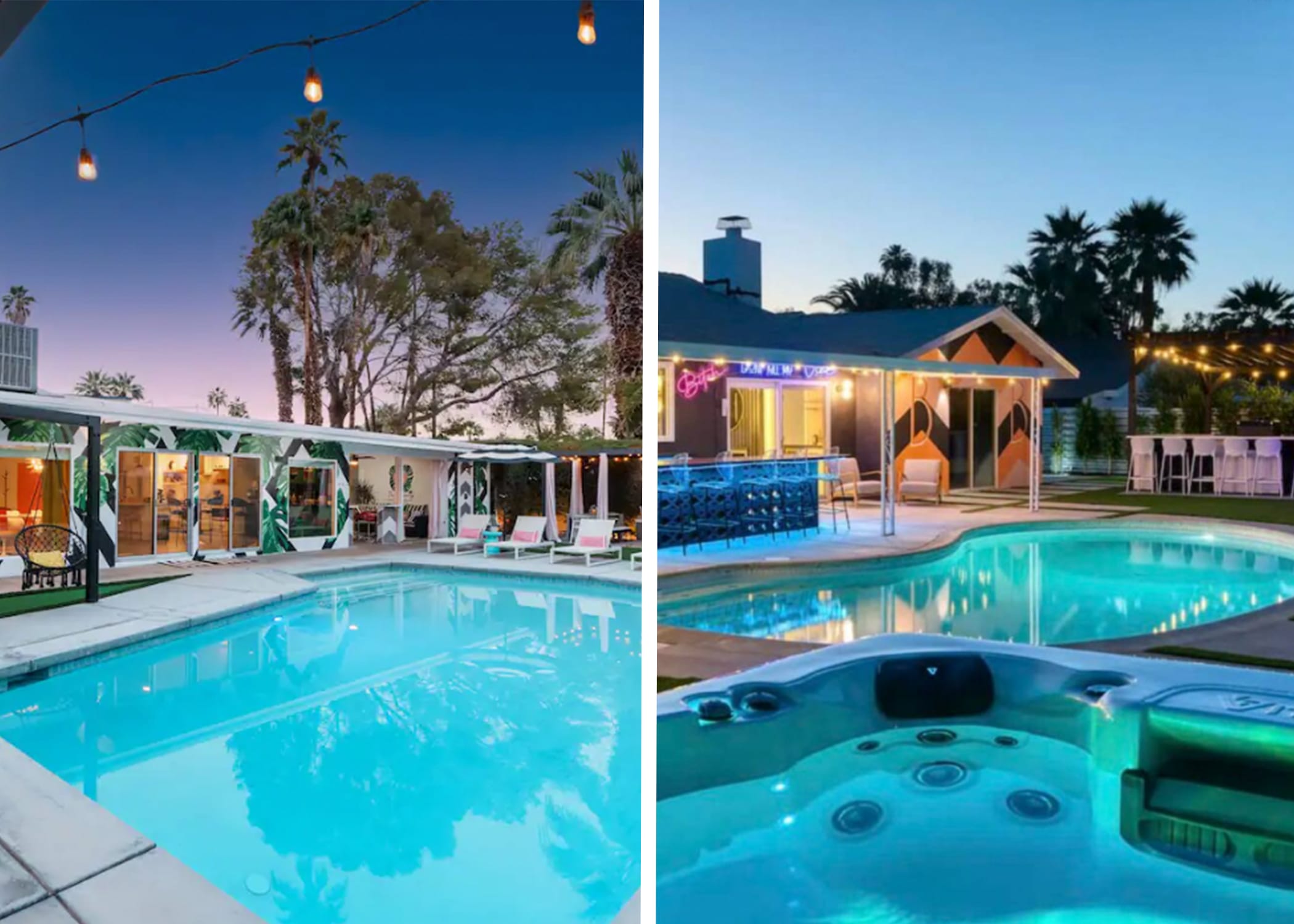 Side by Side Lux Homes with Pools Spas Speakeasy