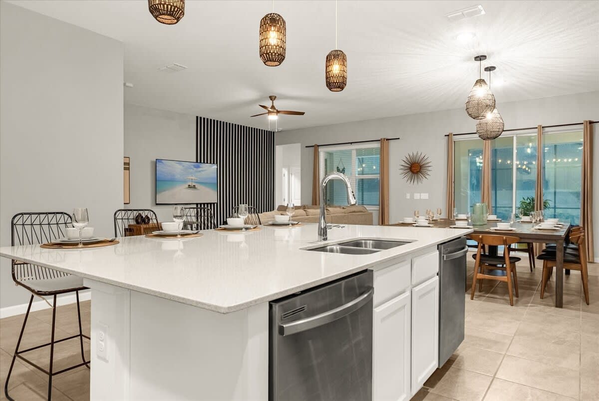 Chef's Kitchen with Island and Bar Seating