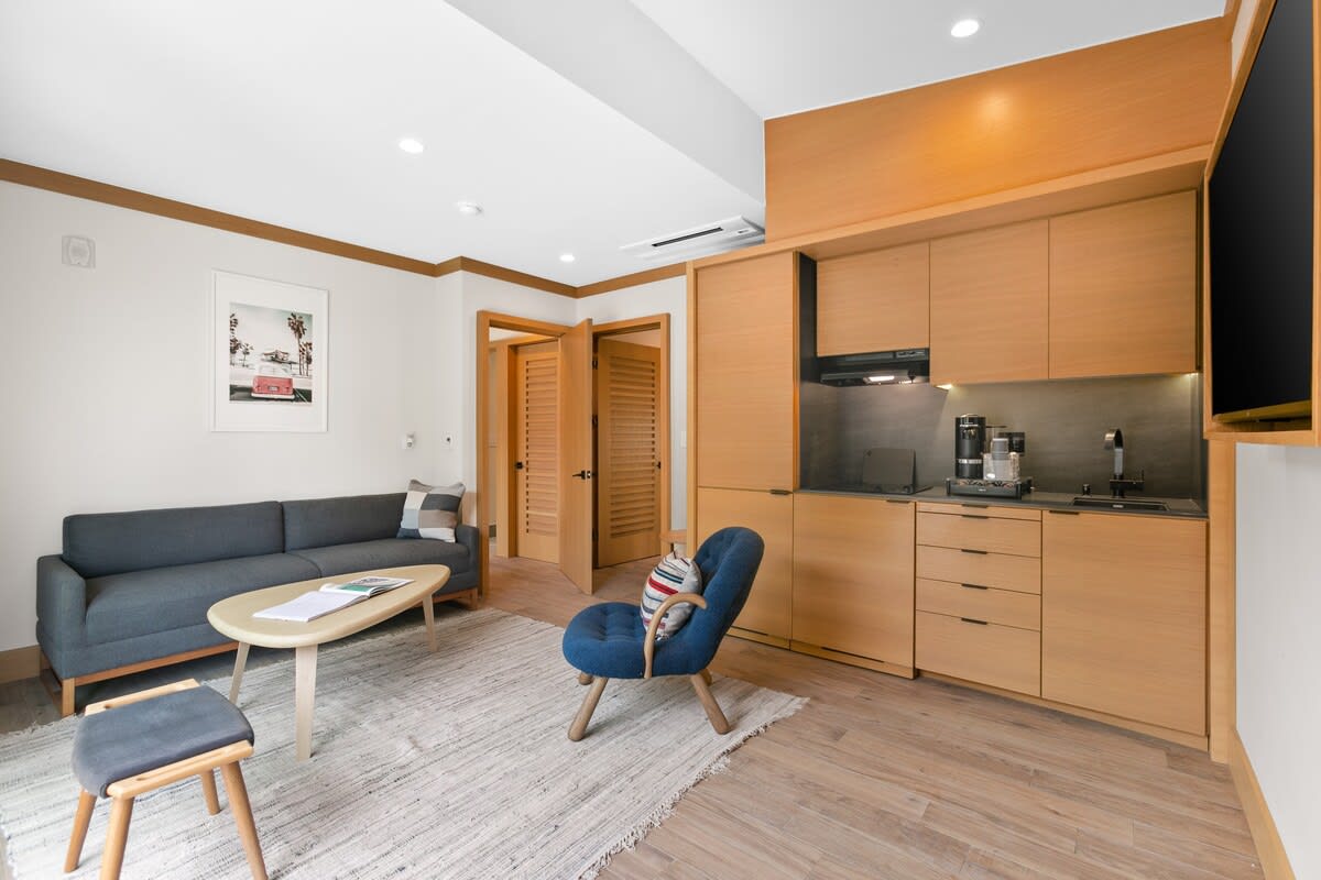Everything you need in your suite by the beach.