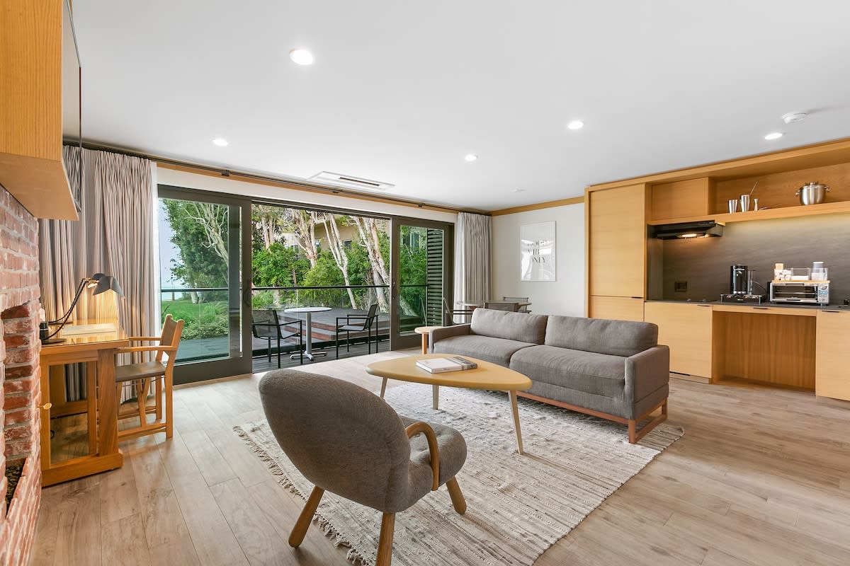 Large glass doors open to your private glass balcony to truly connect with the beautiful outdoors.