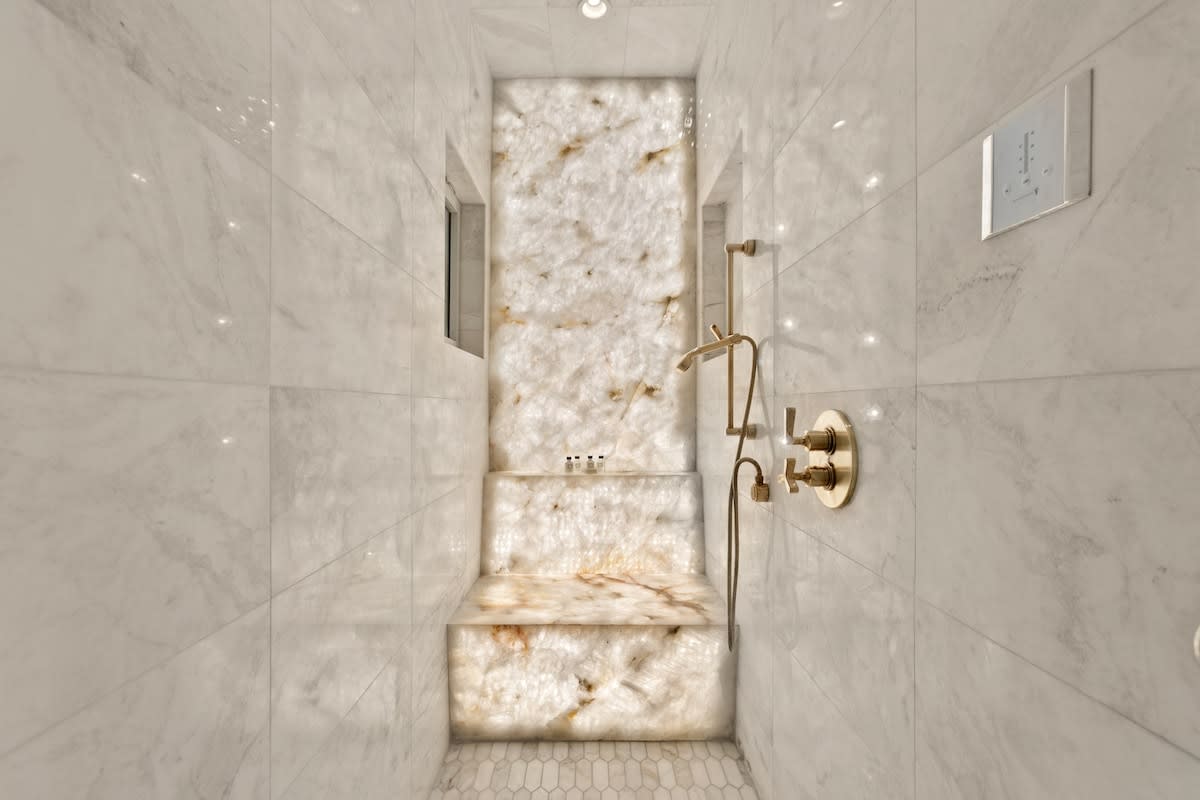 back lit onyx tiles Illuminate the steam shower