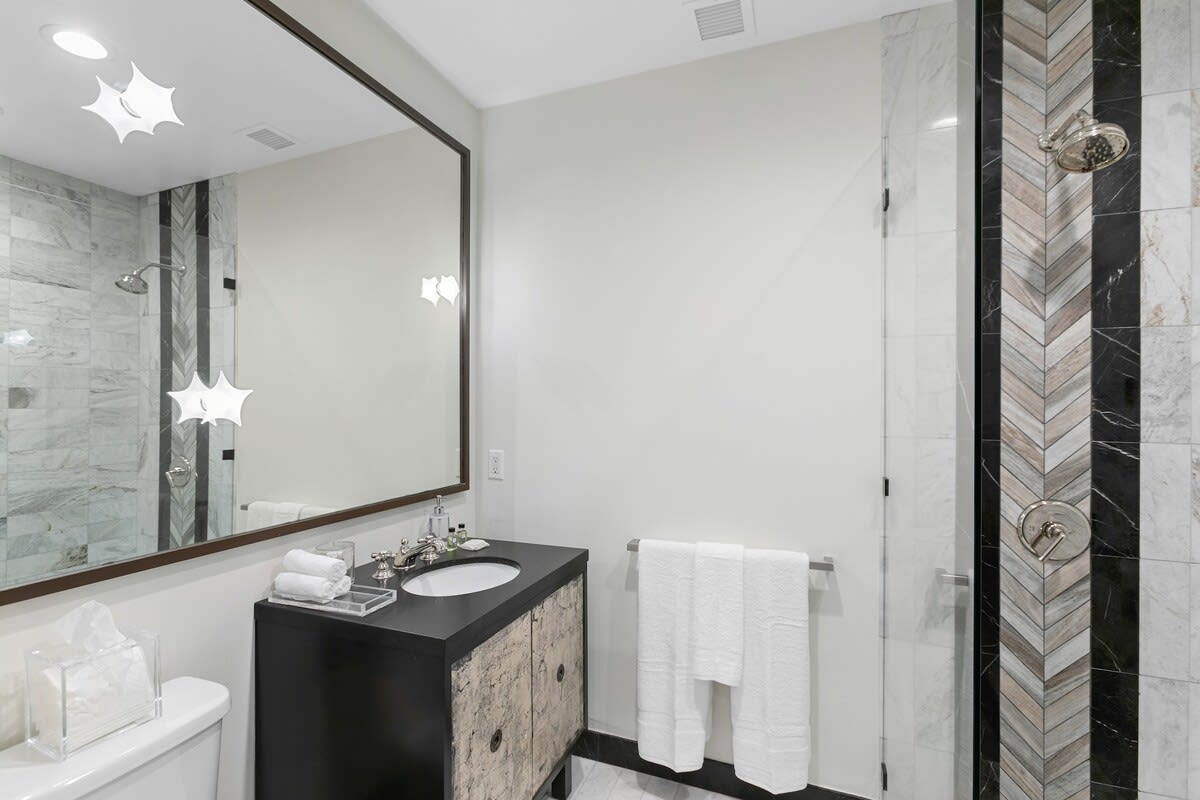 En suite bathroom and with standing shower