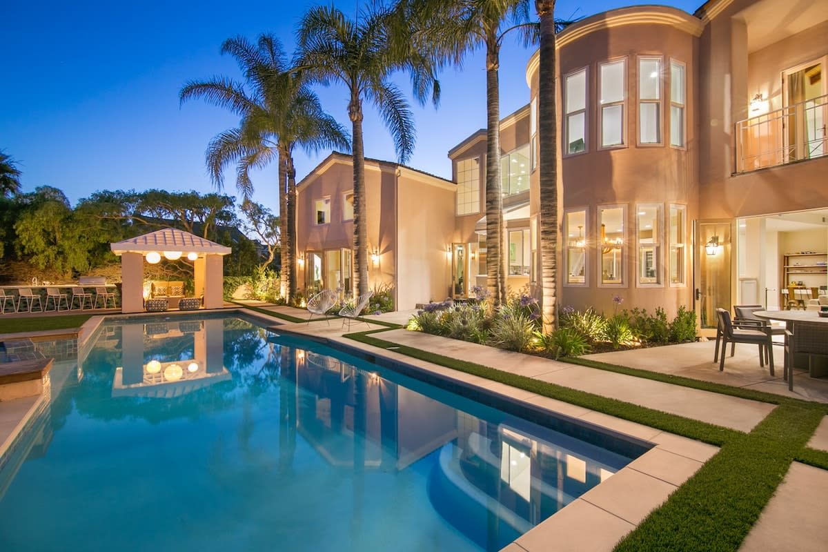 A California Dream lined with palm trees.
