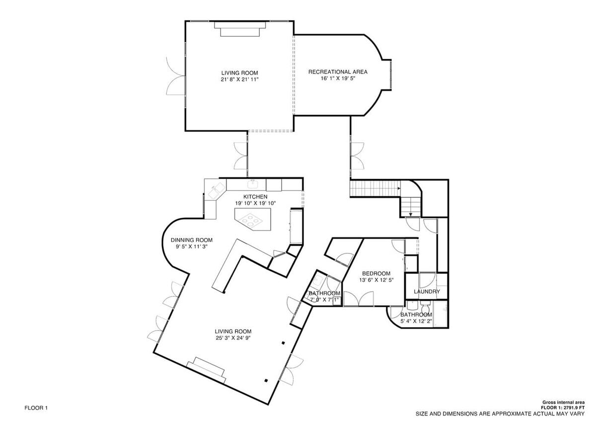 Discover the intricate design of the home's floorplan.