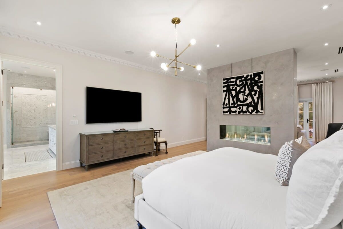 Master bedroom with state of the art television.