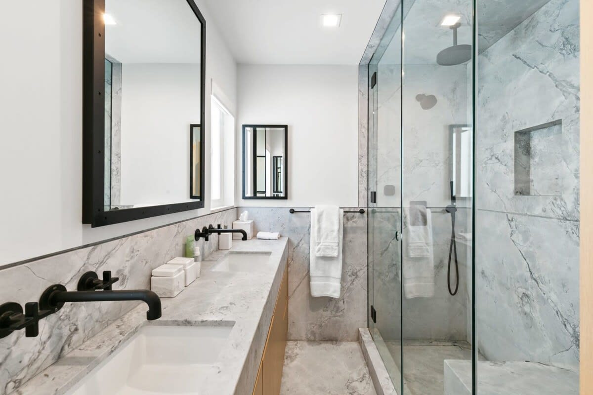 Bathroom with lovely features.
