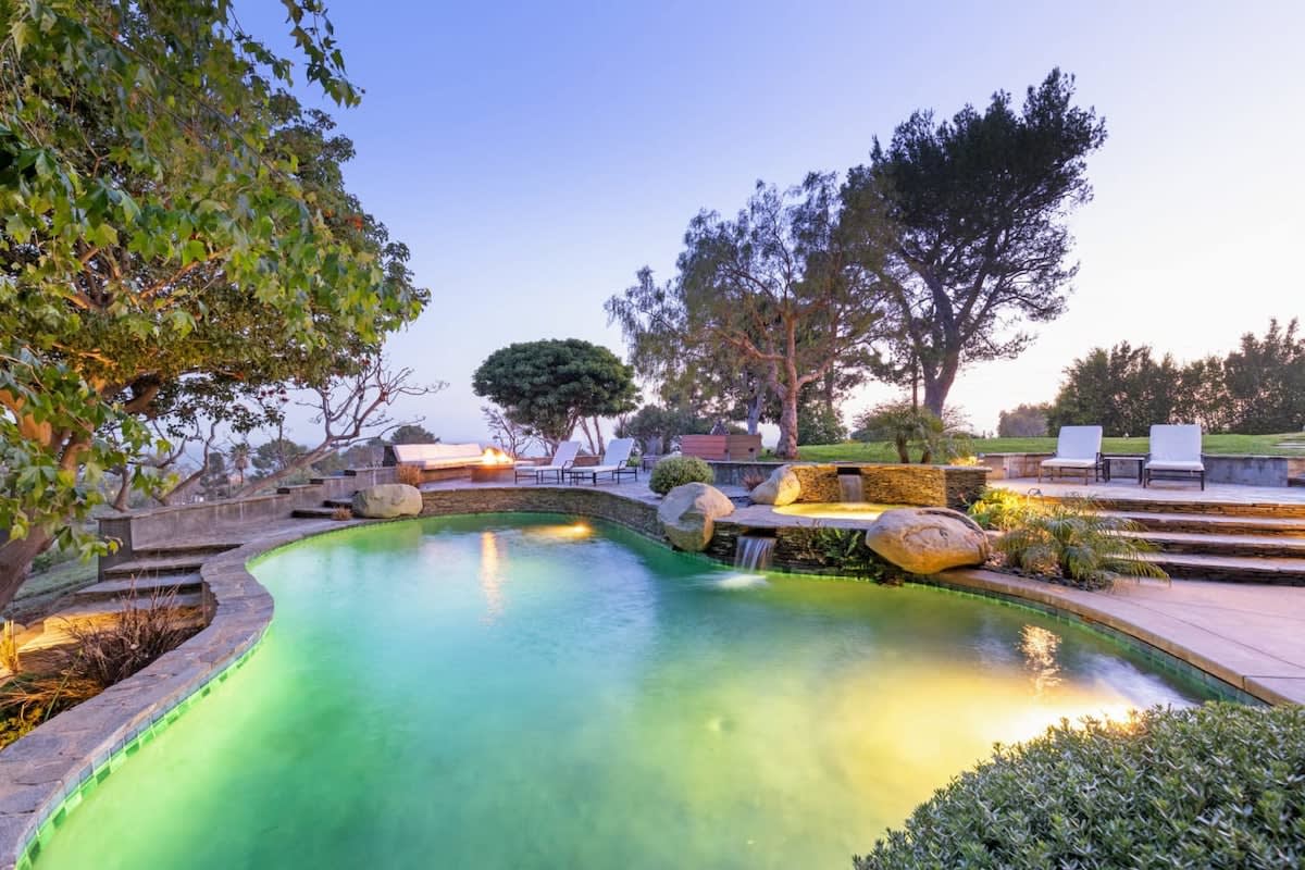 Outdoor pool and spa.