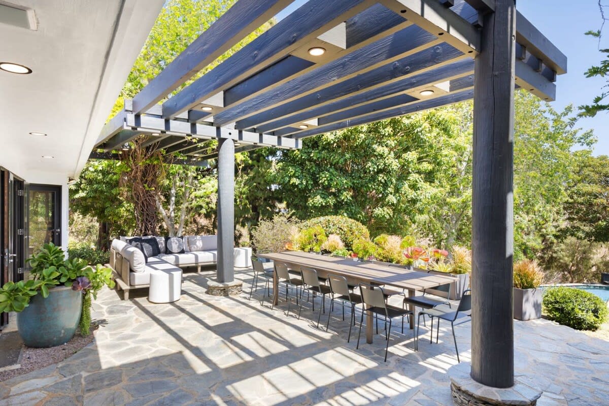 Plush Outdoor Sofa and Dining Table.