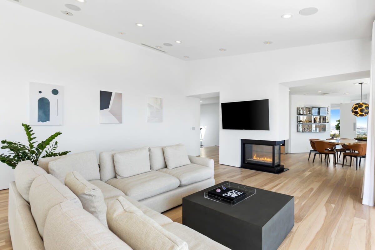 Gathering Space 2 with Plush Furniture and electric fireplace