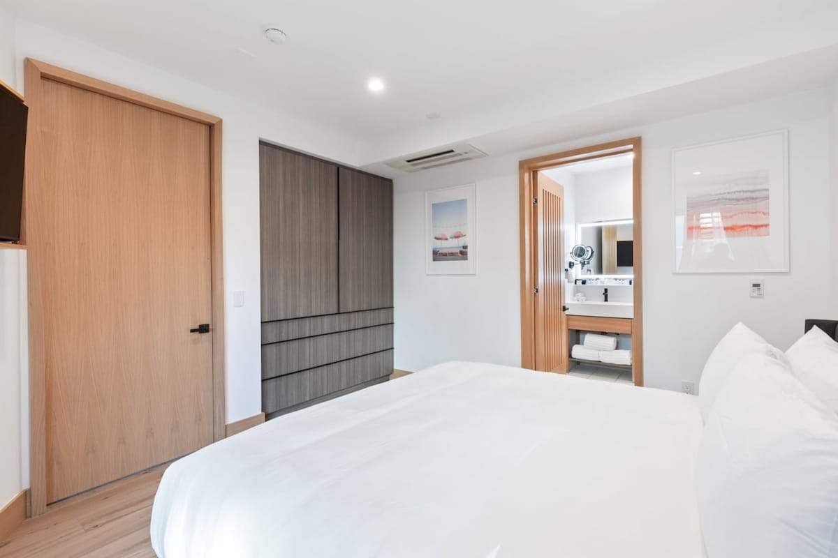 Luxurious bedroom with en suite bathroom.