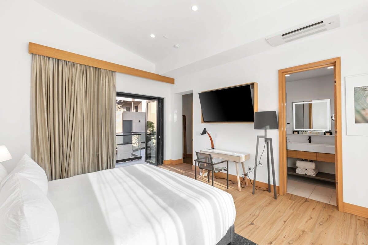 Beds fully outfitted in luxurious, hotel grade linens.