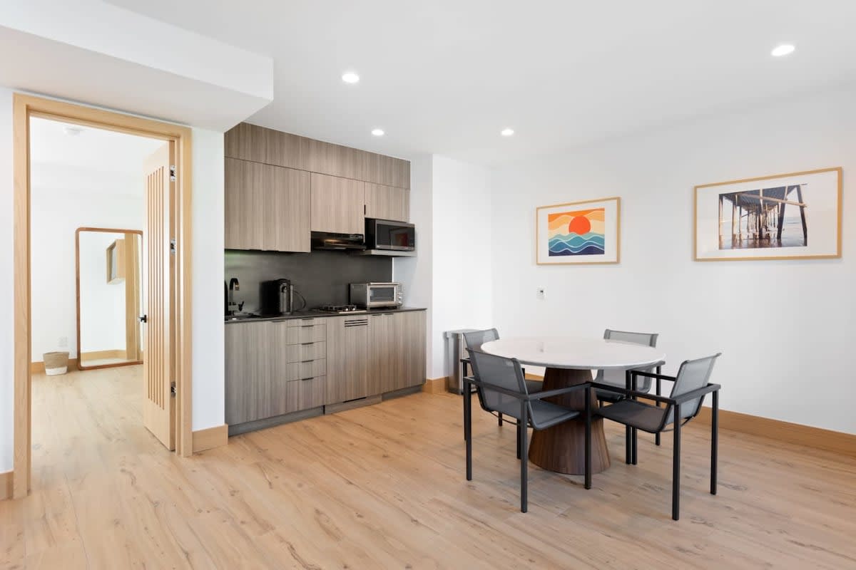 The stunning kitchenette and dining nook, allow you to feel right at home.