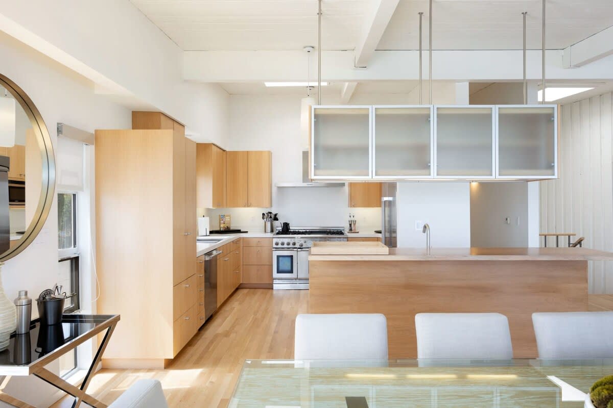 The kitchen is private yet open, with plenty of space to cook up a gourmet meal.