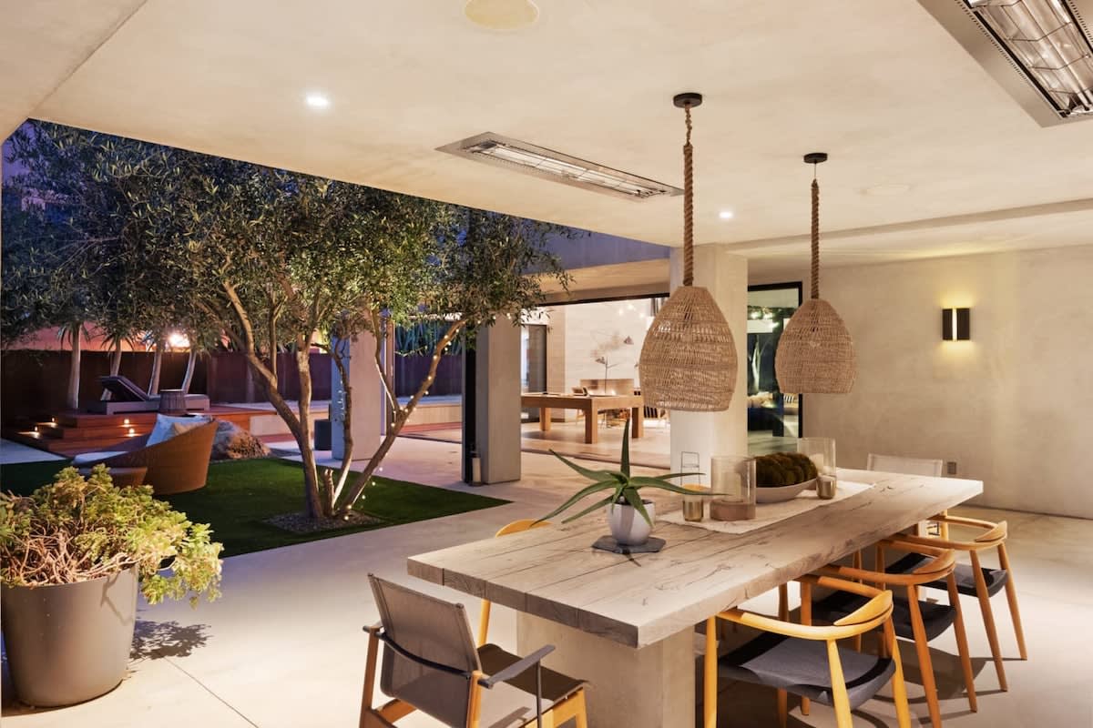 Appreciate ample space to share a gourmet meal at the marvellous dining table.
