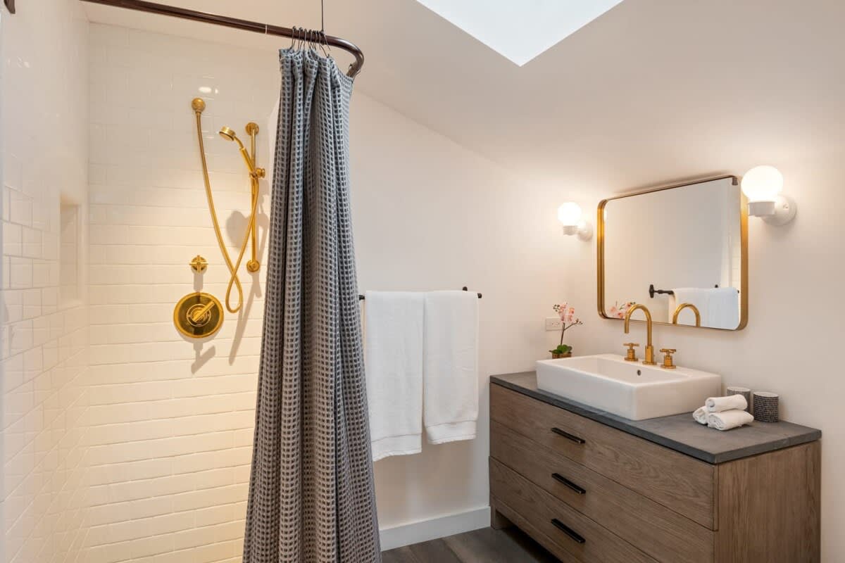 Get ready for the day in front of the stylish vanity mirrors