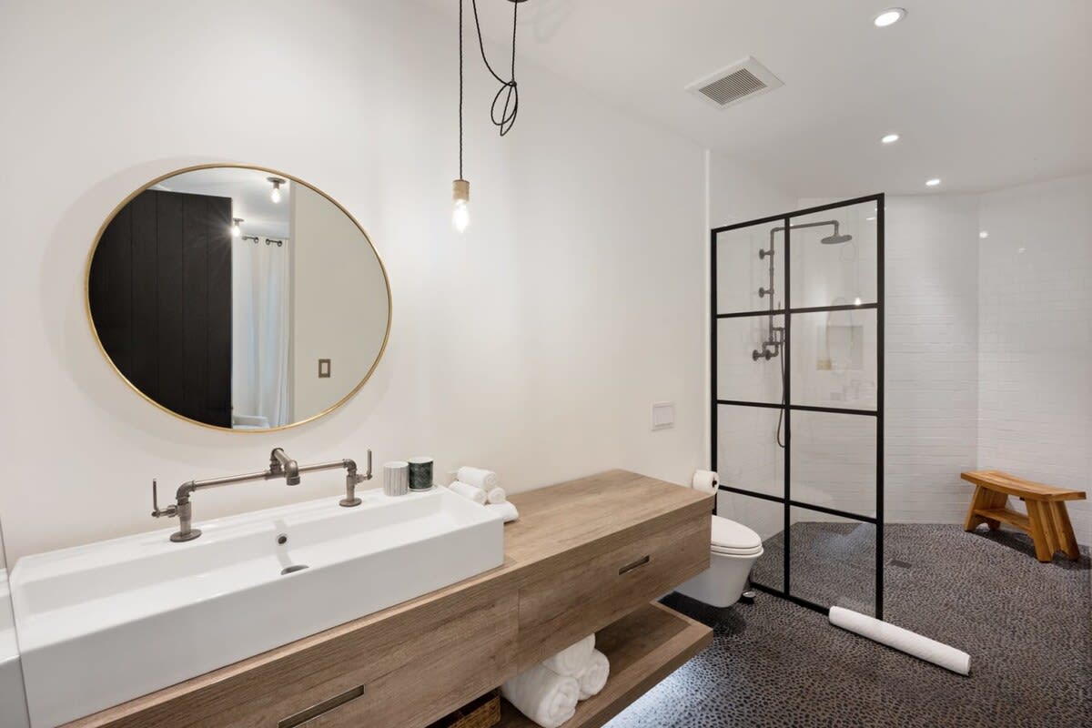 Bathrooms designed with style and practicality in mind.