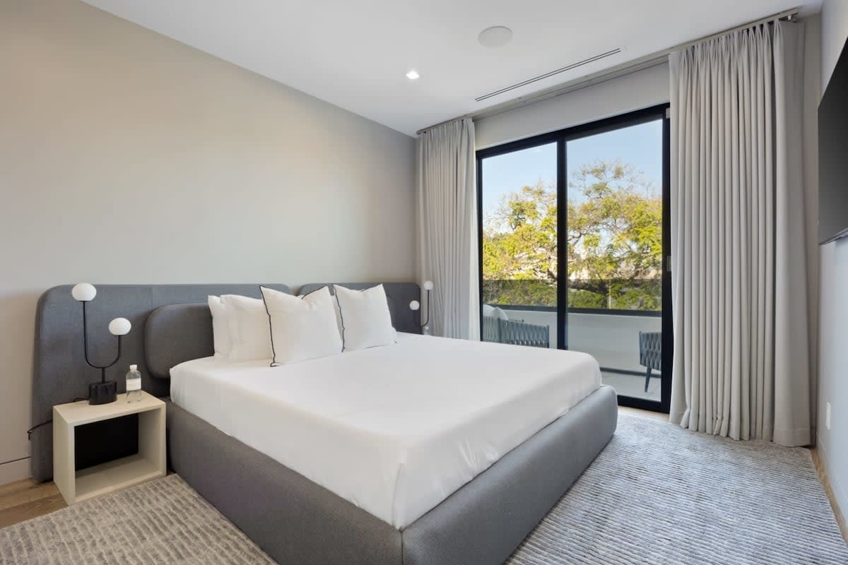 Enjoy fresh air on the private balcony
