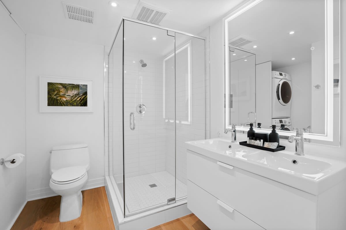 Master Bath + Shower (washer and dryer located in the master bathroom)