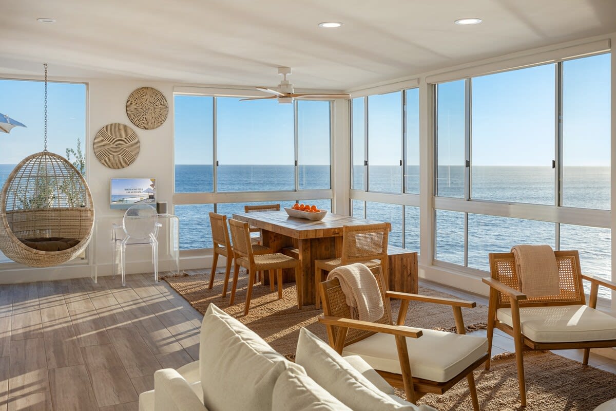 Savor the moment in the dining room, where ocean views create an atmosphere of timeless bliss.