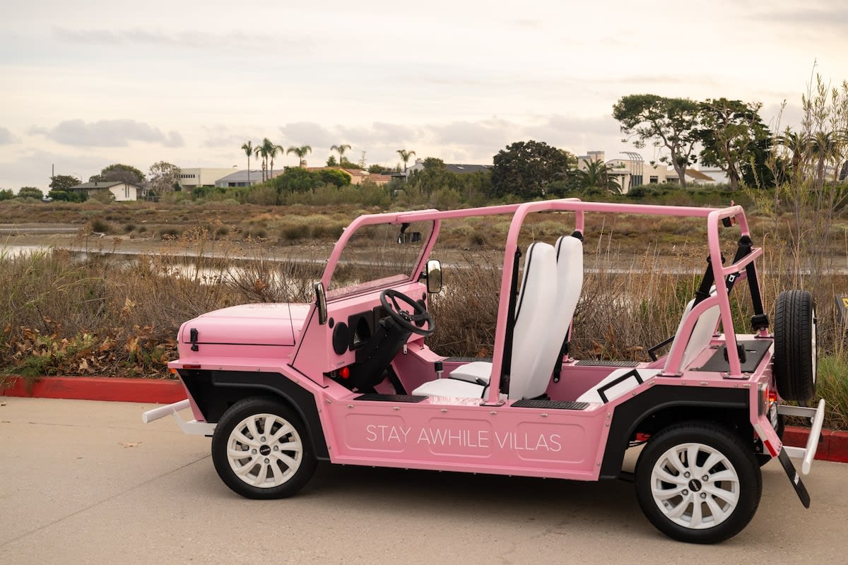 Unwind and explore with the Beach Pink Moke, turning every drive into a leisurely journey along Malibu's stunning shoreline.