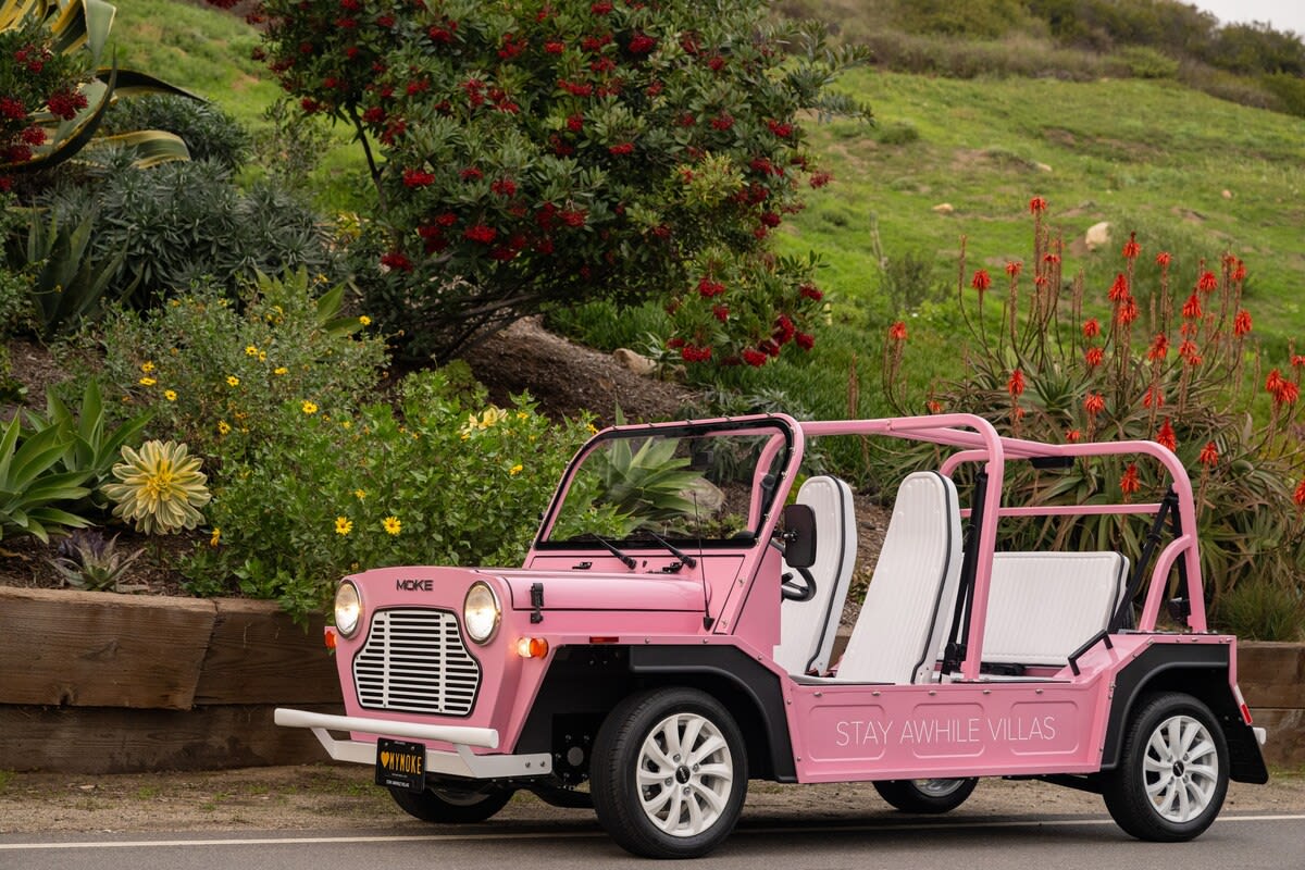 Navigate Malibu in style with the vibrant Beach Pink Moke, your ticket to carefree exploration.