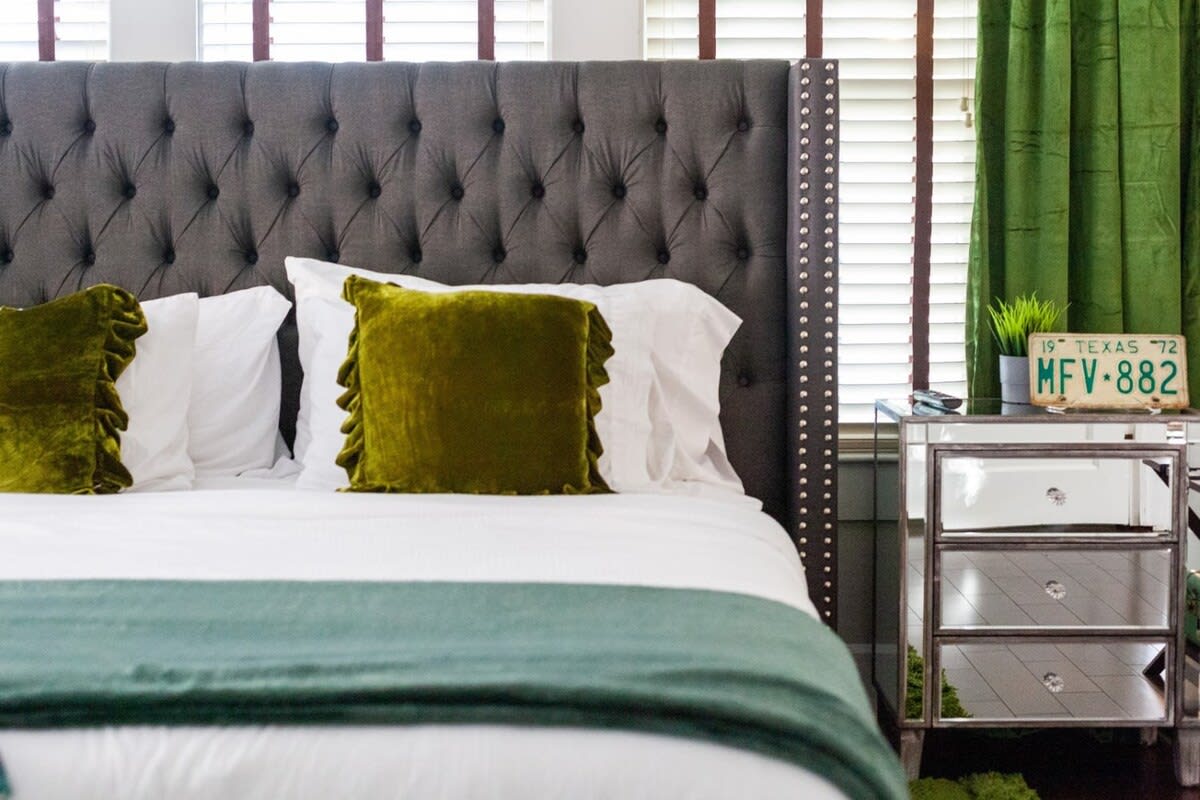 Curated vintage details of the Green Suite.