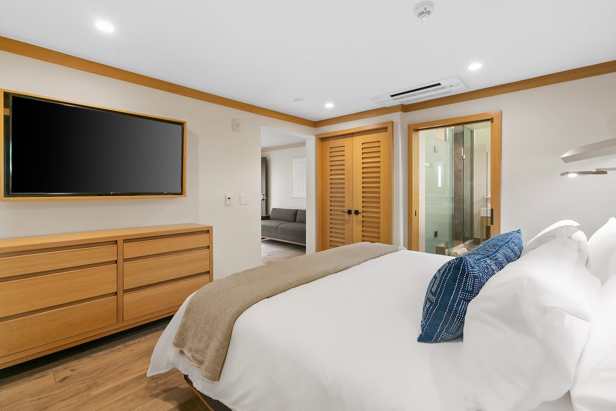 Equipped with Apple TVs and hotel grade linens for ultimate comfort during your stay