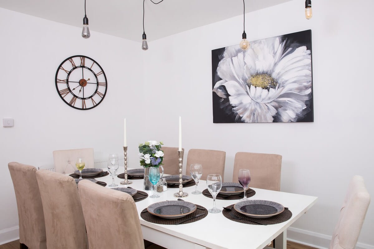 One of the many bright and colourful prints that adorn the home's walls.