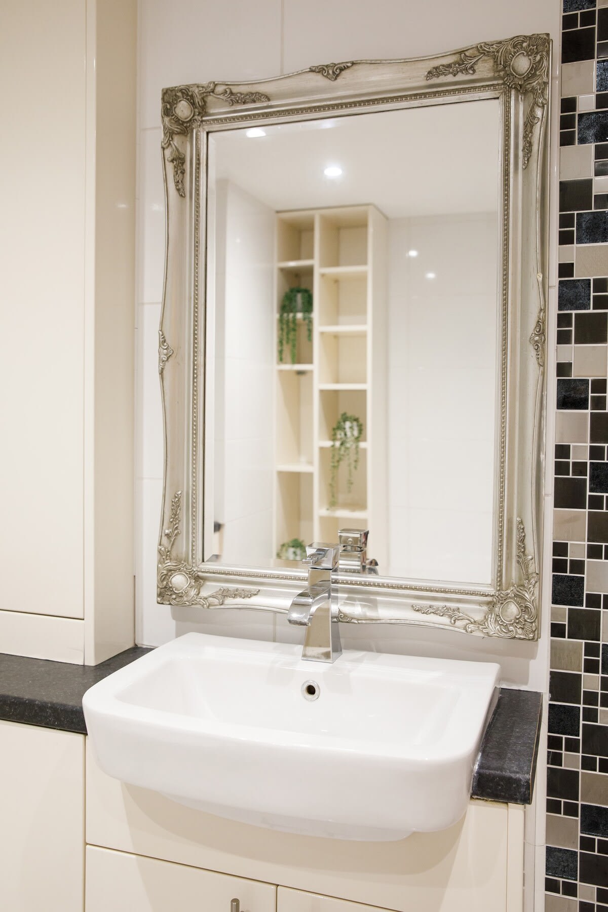 Bathroom with sink, bath, shower and toilet.