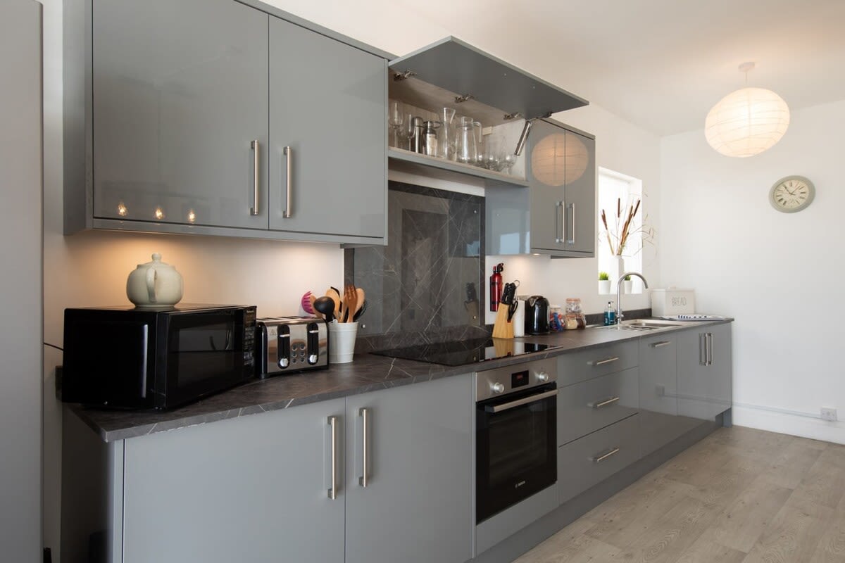 You’ll have everything you need including high end appliances and plenty of cookware