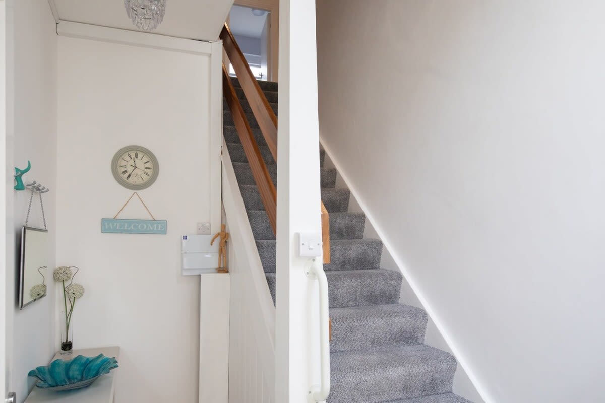 Stairs up to the first and second floor