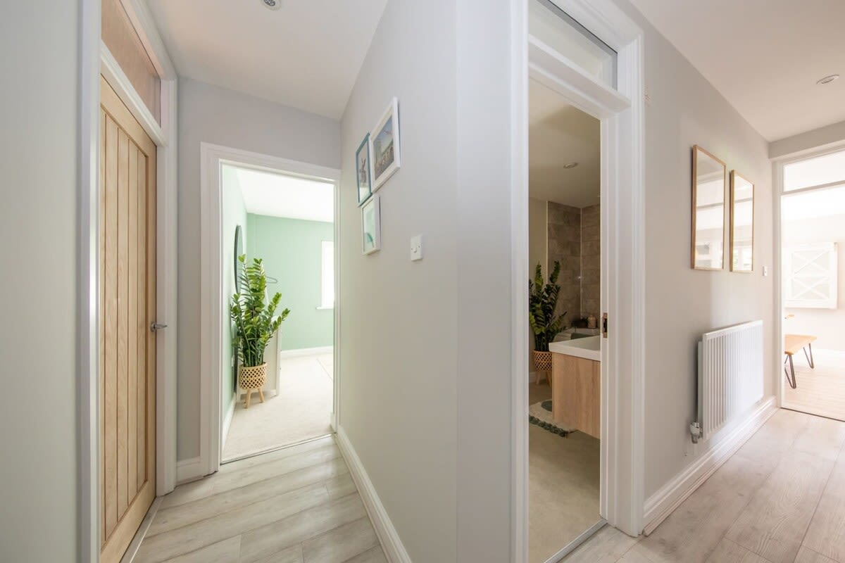 Large open corridors provide east access to all parts of the bungalow