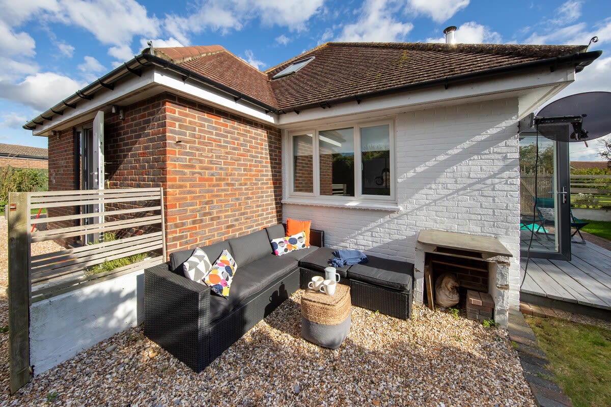 Nice outside seating area to enjoy the last of the sun