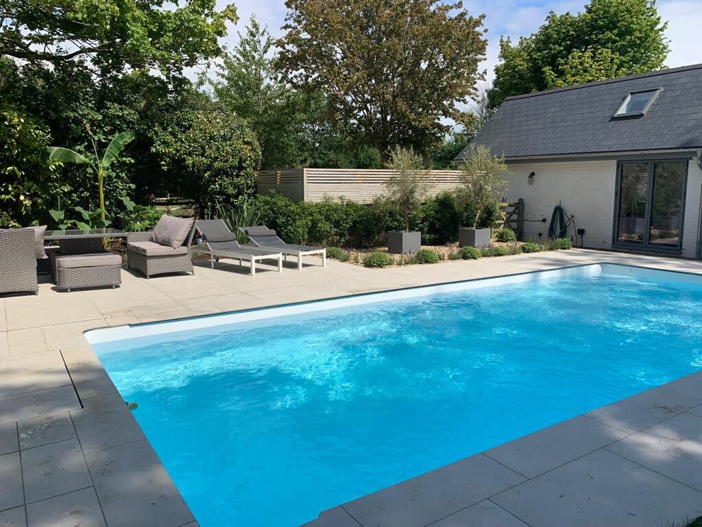 Our brand new pool and sun area!