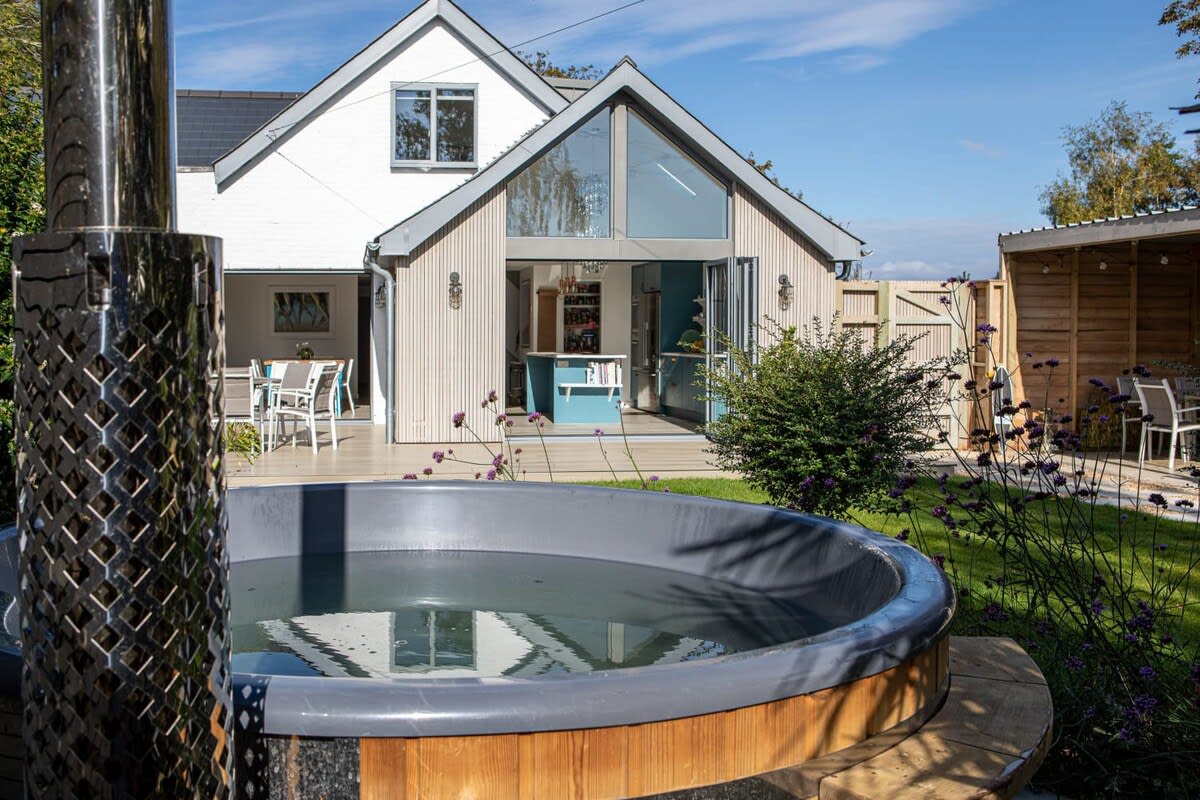 Step inside the unique wood-fired hot tub