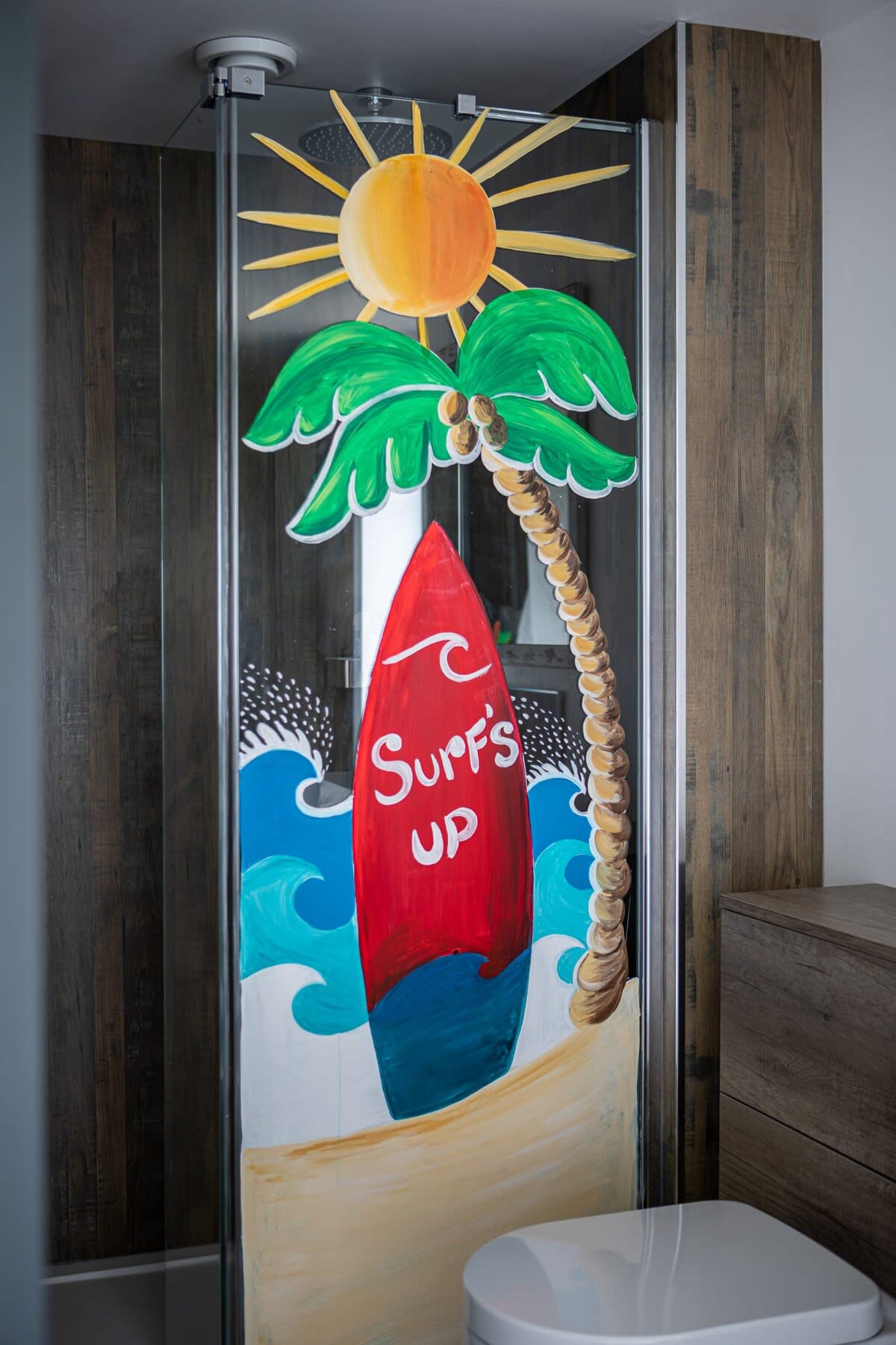 The inviting twin shower room