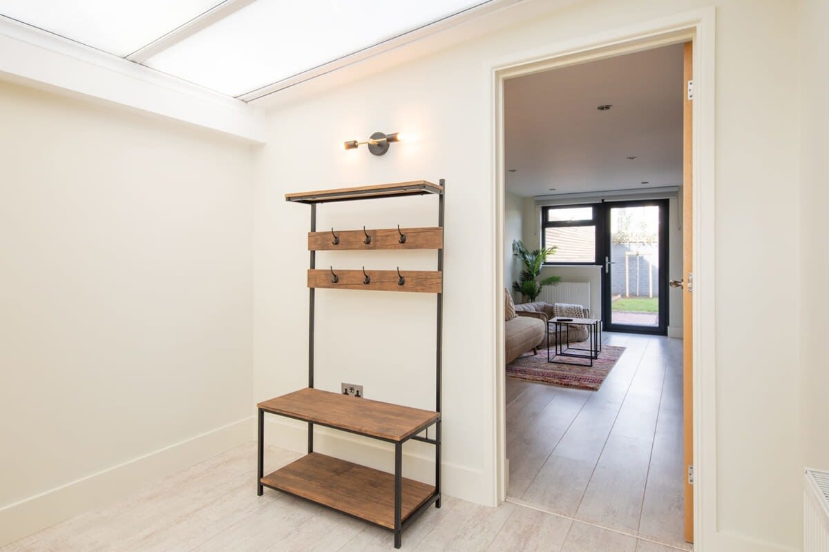 Leave your coats in the welcoming foyer