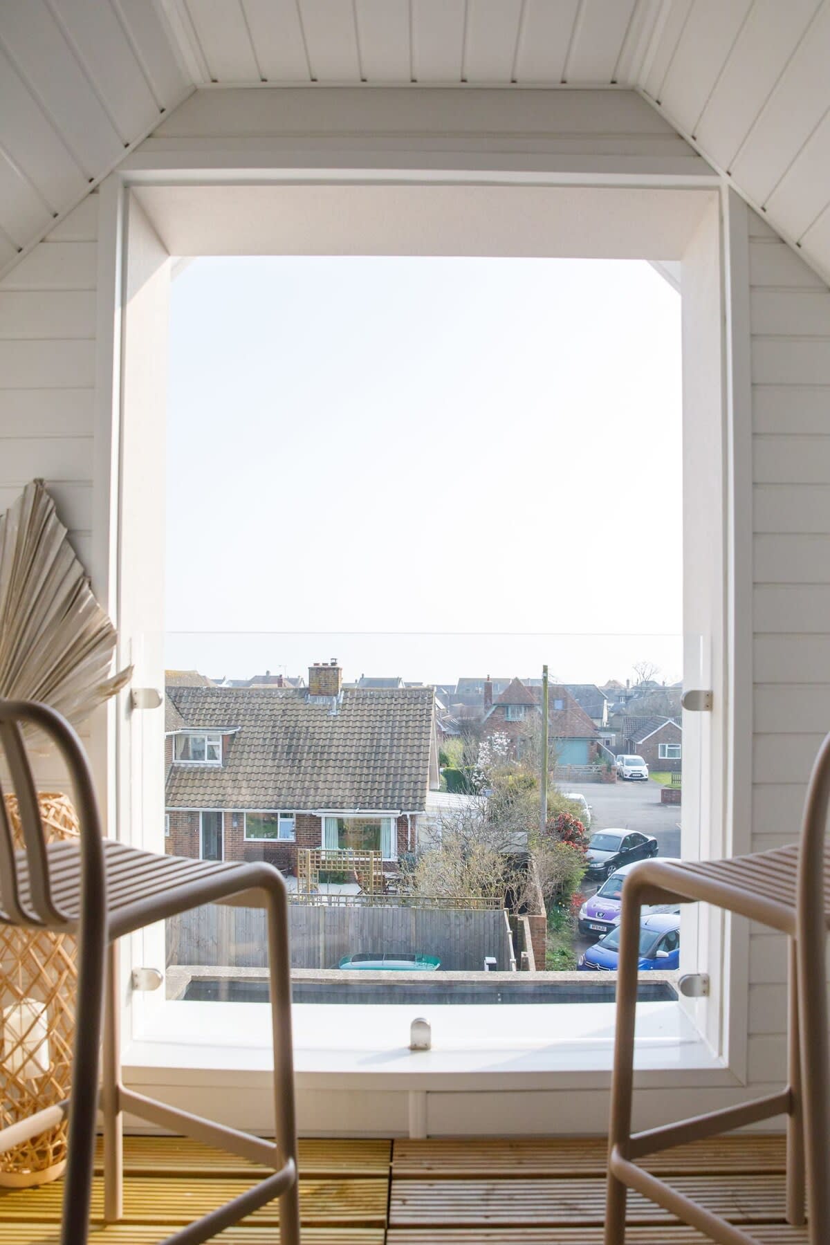 The light floods in to brighten the whole apartment.