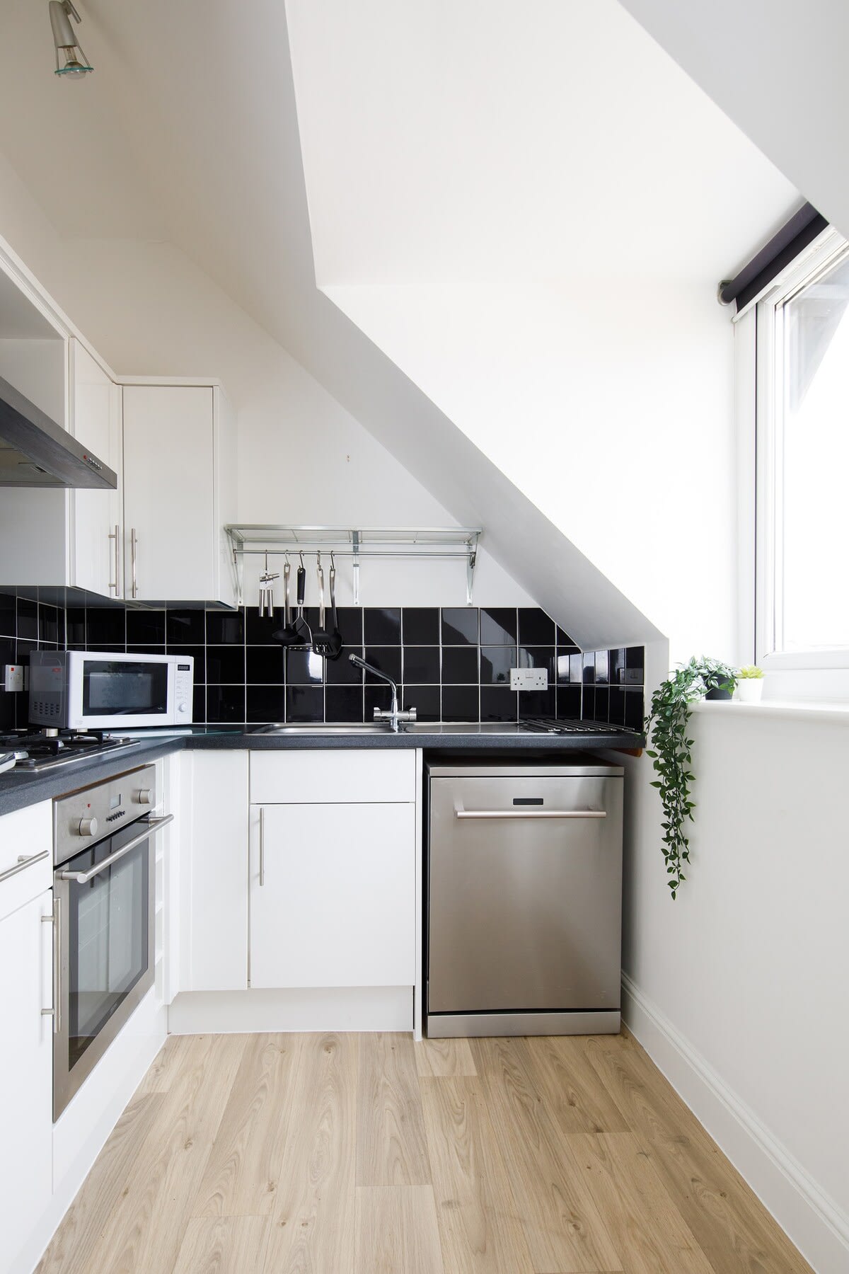 Includes an oven, dishwasher and microwave