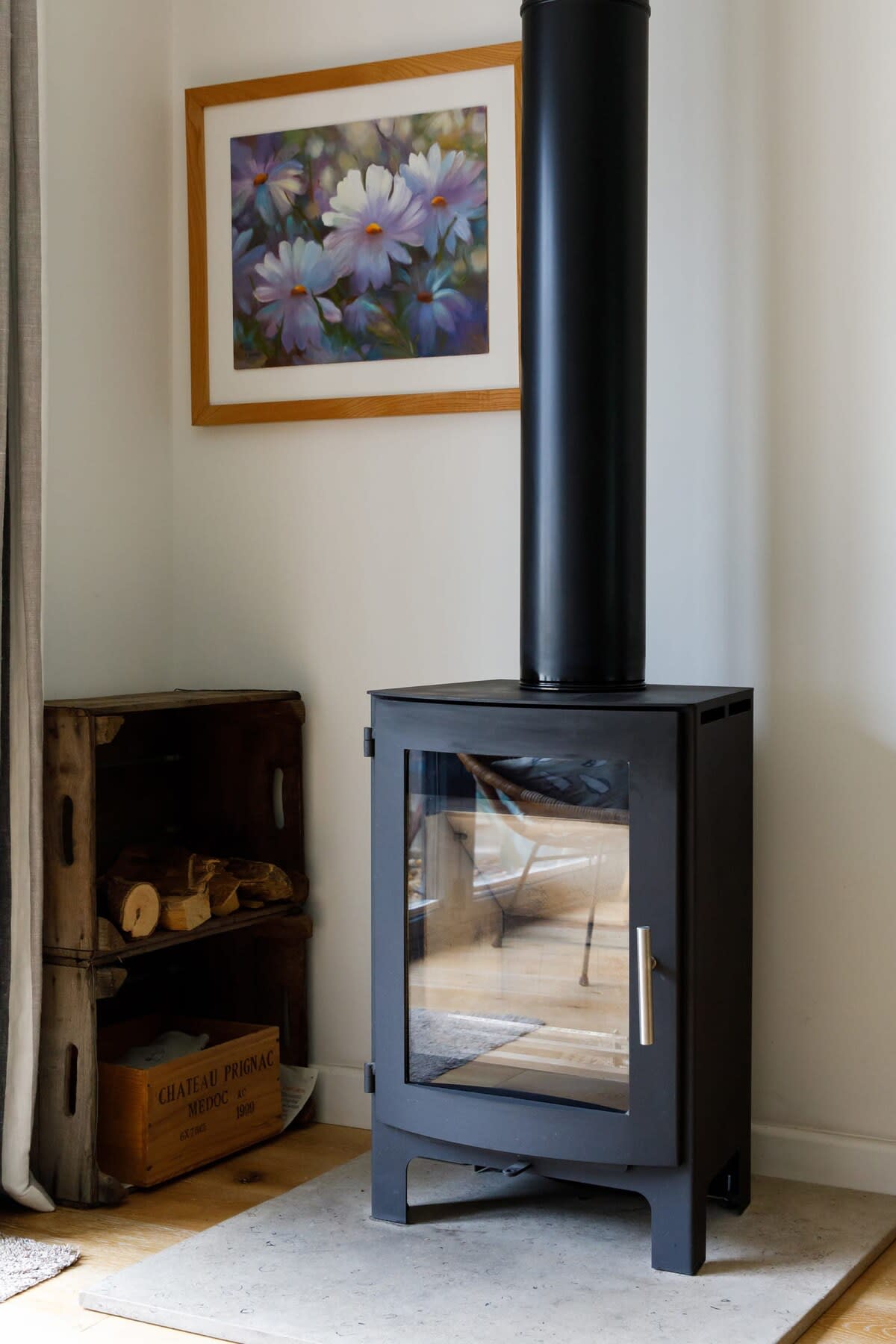 Wood burner for cooler nights.