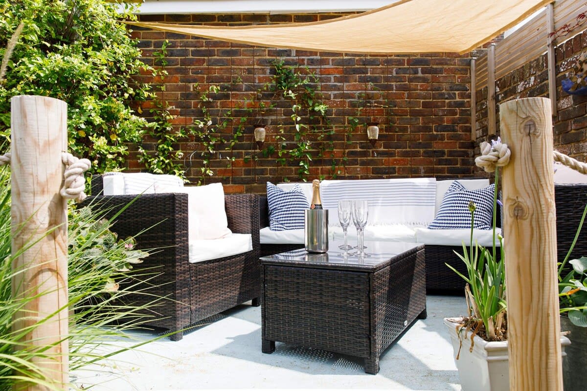 The garden has plenty of seating areas