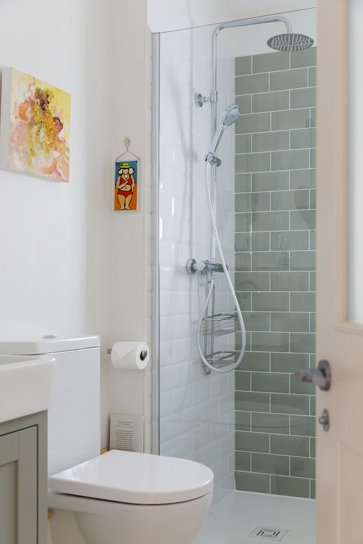 There is a downstairs shower room with sink and WC.