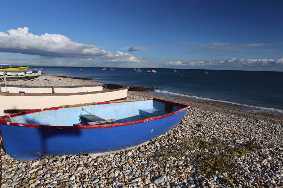 Boats on Selsey Beach.
