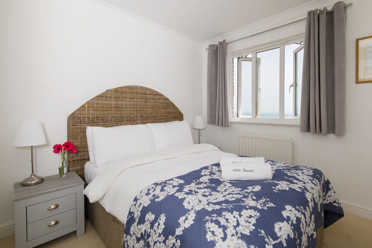 The double room is spacious with wonderful sea views.