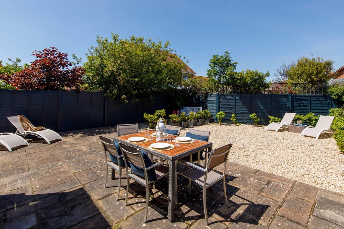 There is plenty of outside space for reading, sun bathing, drinking and eating.