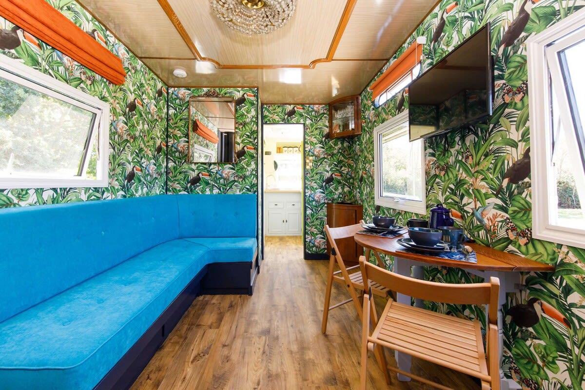 The vintage carriage is beautifully decorated and thoughtfully designed.