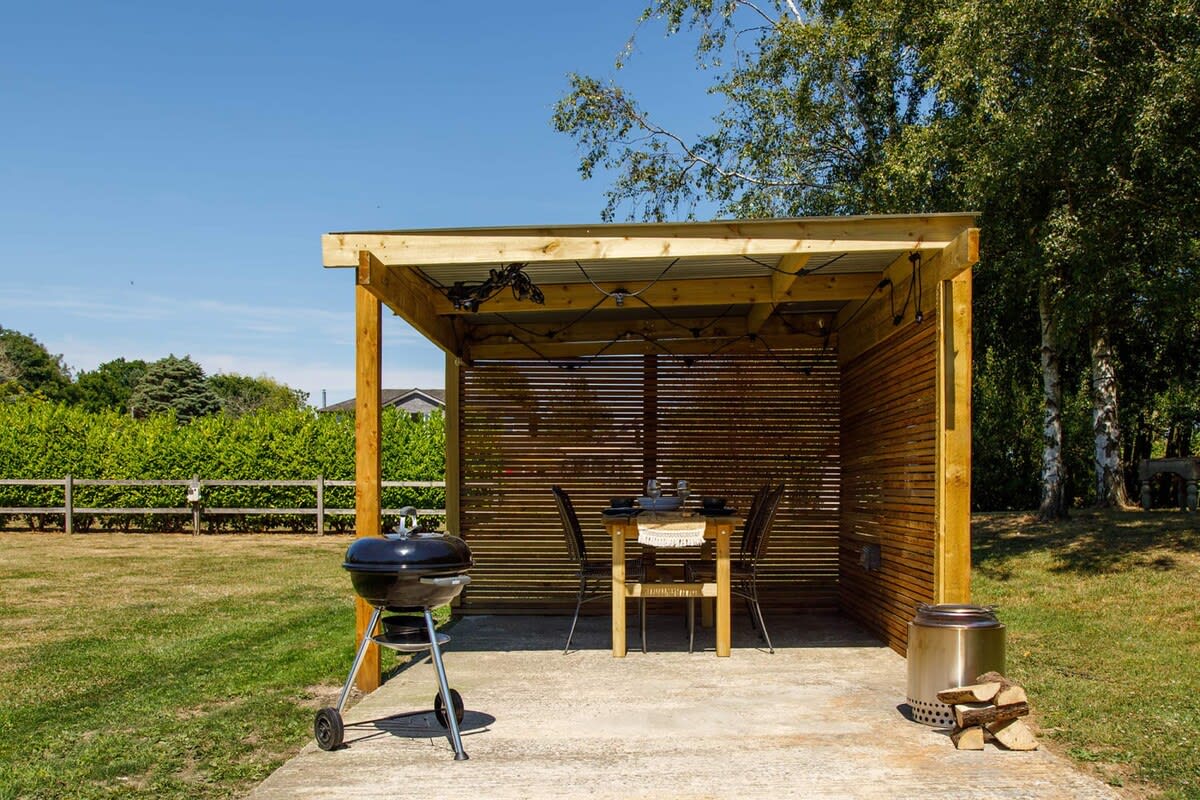 The seating area is covered to shade you from the sun (or the odd shower!)