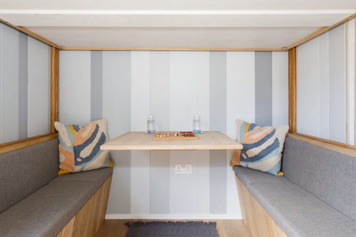 The dining space is perfect for breakfast or a cup of tea.